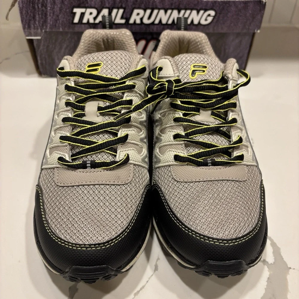 Fila Evergrand TR 21.5 Womens 9 Trail Running Shoes Gray/Black/Yellow New in Box